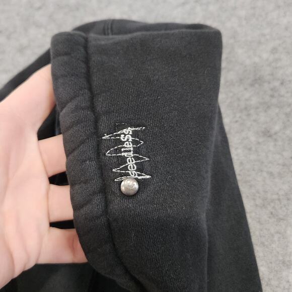 VTG Y2K Seedless Clothing Mens L Large Skate Black Distressed Pullover Hoodie - Picture 6 of 16